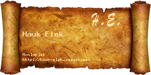 Hauk Elek névjegykártya